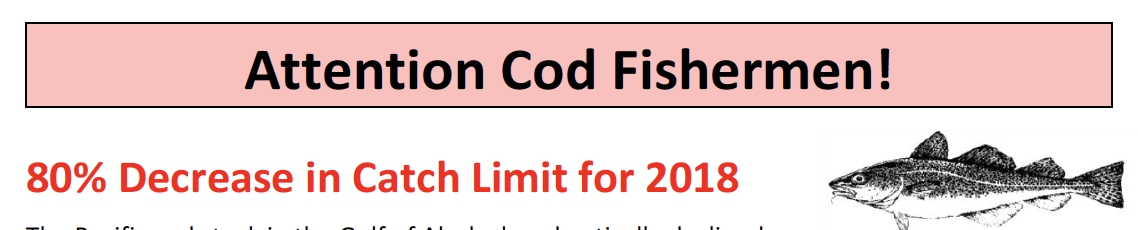 North Pacific Council Issues Alert to Gulf Cod Fishermen